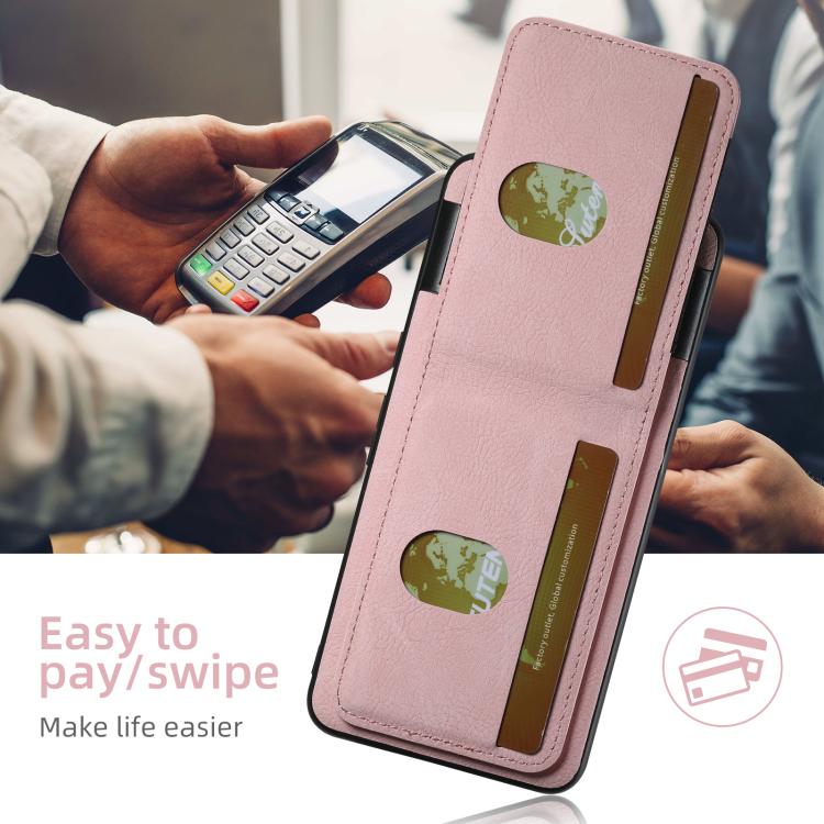 For Google Pixel 10 Pro XL Suteni H03 Litchi Leather Card Bag Stand Back Phone Case(Pink)
