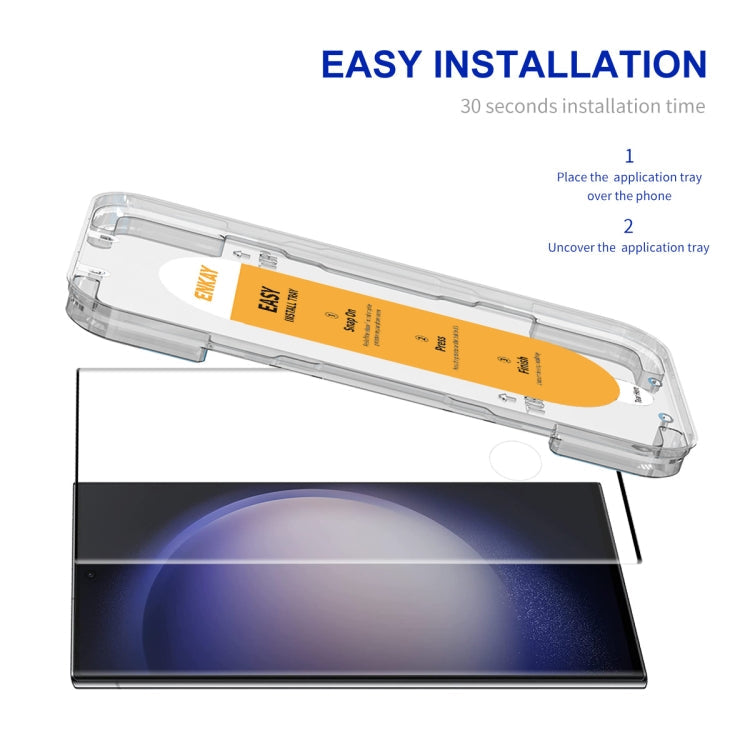 For Samsung Galaxy S22 Ultra 5G ENKAY Easy Install Hot Bending Side Glue Tempered Glass Film