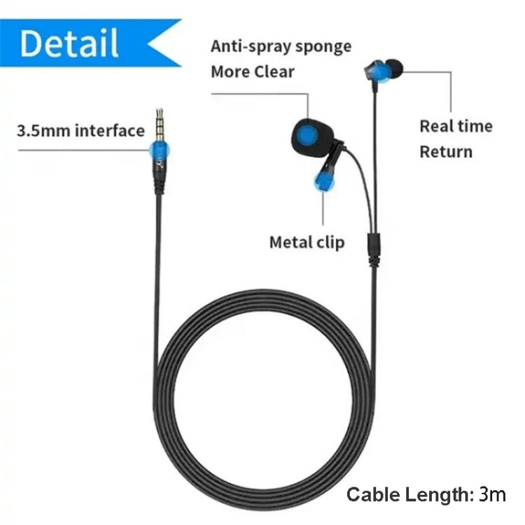 JMARY MC-R5 Lavalier 3.5mm Port Wired Microphone With Sound Monitoring Earphone, Length: 3m