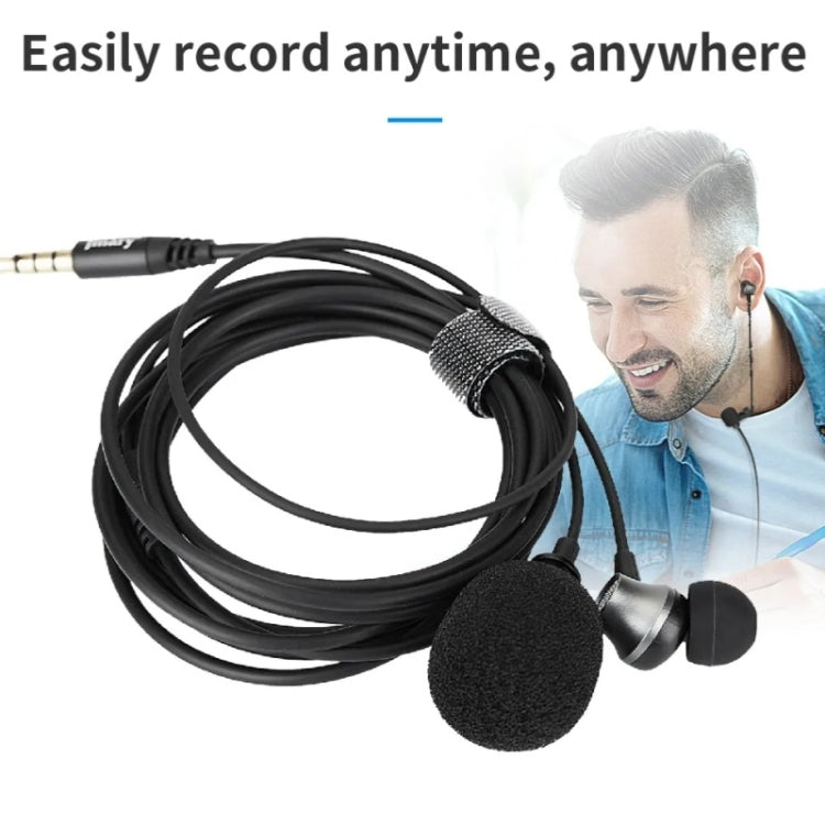 JMARY MC-R5 Lavalier 3.5mm Port Wired Microphone With Sound Monitoring Earphone, Length: 3m