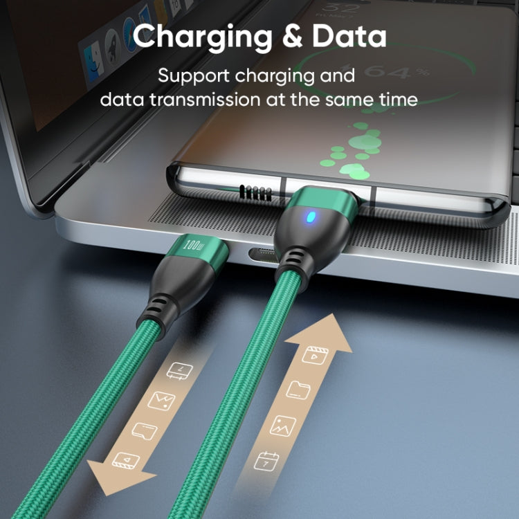 ENKAY 3 in 1 PD100W Type-C to Type-C / 8 Pin / Micro USB Magnetic Fast Charging Cable, Cable Length:1m(Black)
