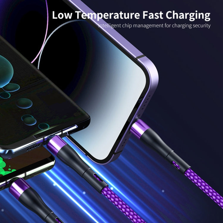 ENKAY 6-in-1 5A USB + Type-C to Type-C / 8 Pin / Micro USB Multifunction Fast Charging Cable, Cable Length:1.3m(Green)