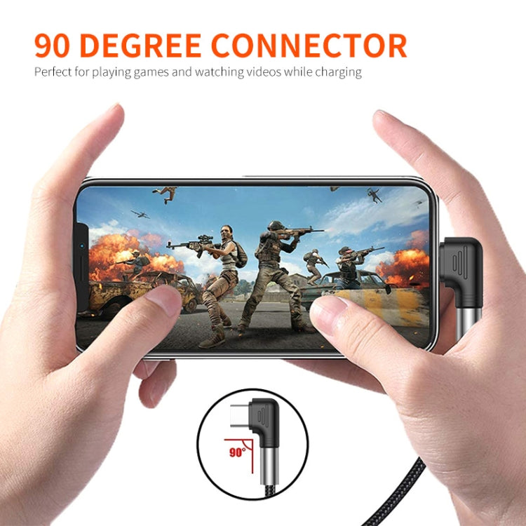 ENKAY 3A Elbow Reversible USB to Elbow Type-C Fast Charging Data Cable, Length:3m