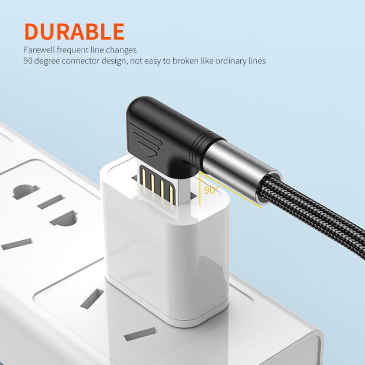 ENKAY 3A Elbow Reversible USB to Elbow Type-C Fast Charging Data Cable, Length:1m