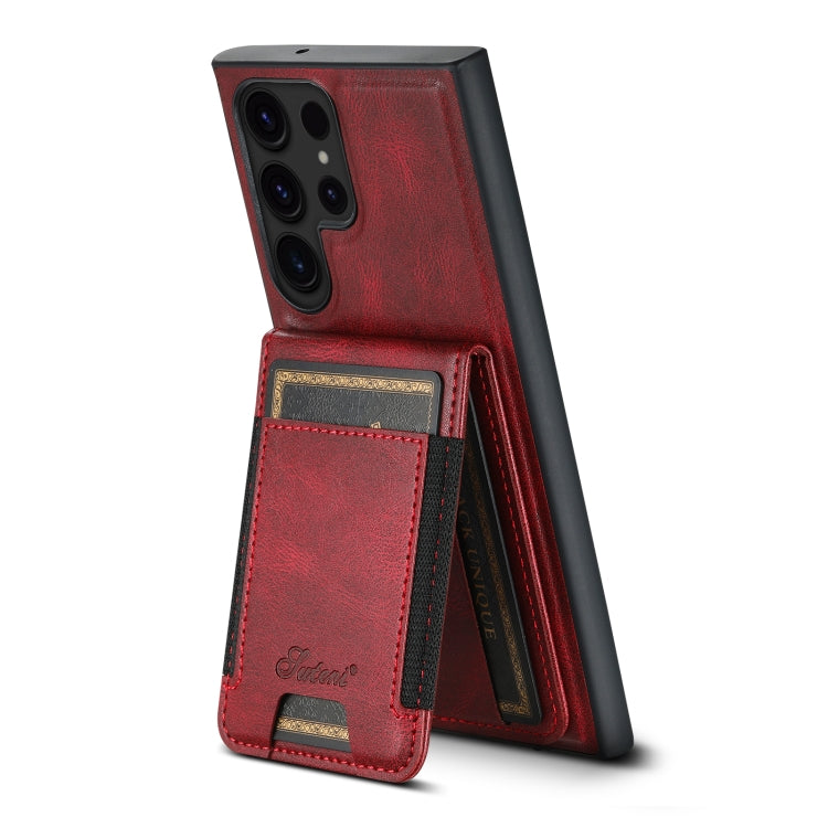 For Samsung Galaxy S23 Ultra 5G Suteni H17 Oil Eax Leather MagSafe Detachable Wallet Phone Case(Red)