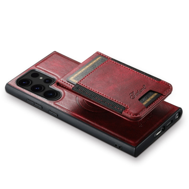 For Samsung Galaxy S23 Ultra 5G Suteni H17 Oil Eax Leather MagSafe Detachable Wallet Phone Case(Red)