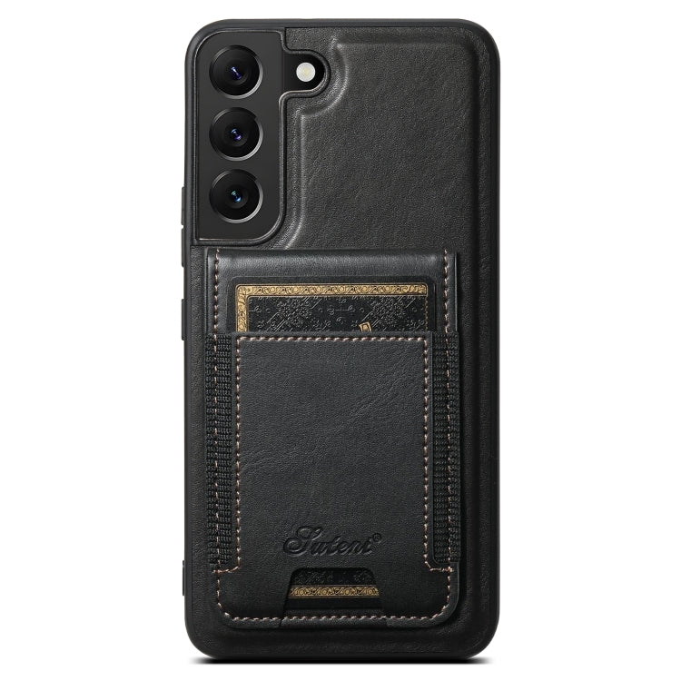 For Samsung Galaxy S24+ 5G Suteni H17 Oil Eax Leather MagSafe Detachable Wallet Phone Case(Black)