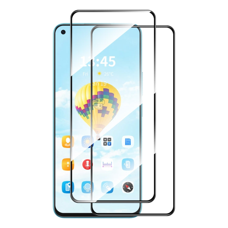 For OPPO K9x 2pcs ENKAY Full Glue High Aluminum-silicon Tempered Glass Film