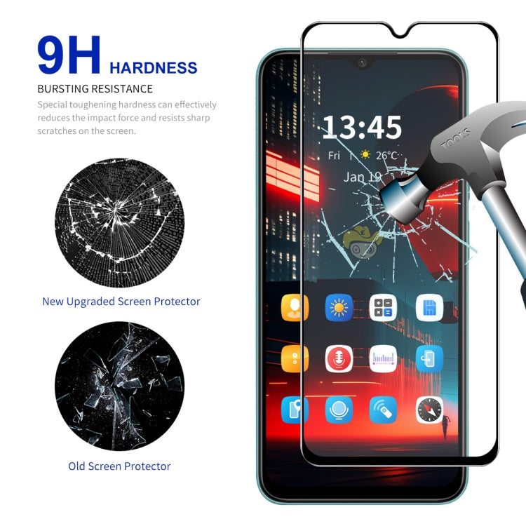For Tecno POP 7 2pcs ENKAY Full Glue High Aluminum-silicon Tempered Glass Film