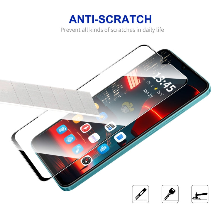 For Tecno POP 7 2pcs ENKAY Full Glue High Aluminum-silicon Tempered Glass Film