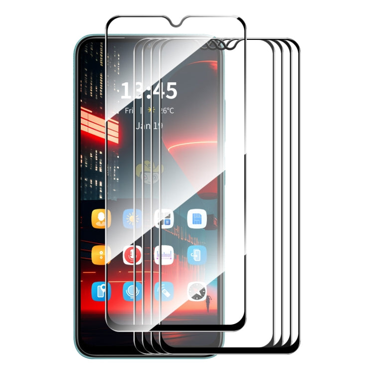 For Tecno Spark 9 Pro 5pcs ENKAY Full Glue High Aluminum-silicon Tempered Glass Film