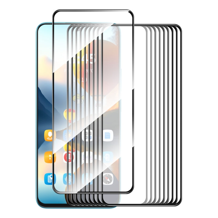 For Tecno Spark 20C 10pcs ENKAY Full Glue High Aluminum-silicon Tempered Glass Film