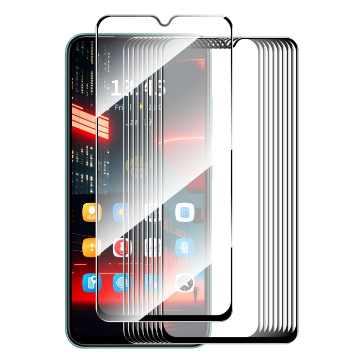 For Itel Vision 2s 10pcs ENKAY Full Glue High Aluminum-silicon Tempered Glass Film