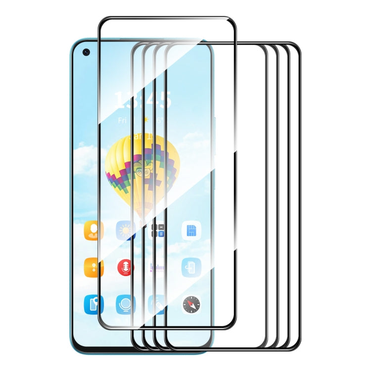 For Realme 11 4G 5pcs ENKAY Full Glue High Aluminum-silicon Tempered Glass Film