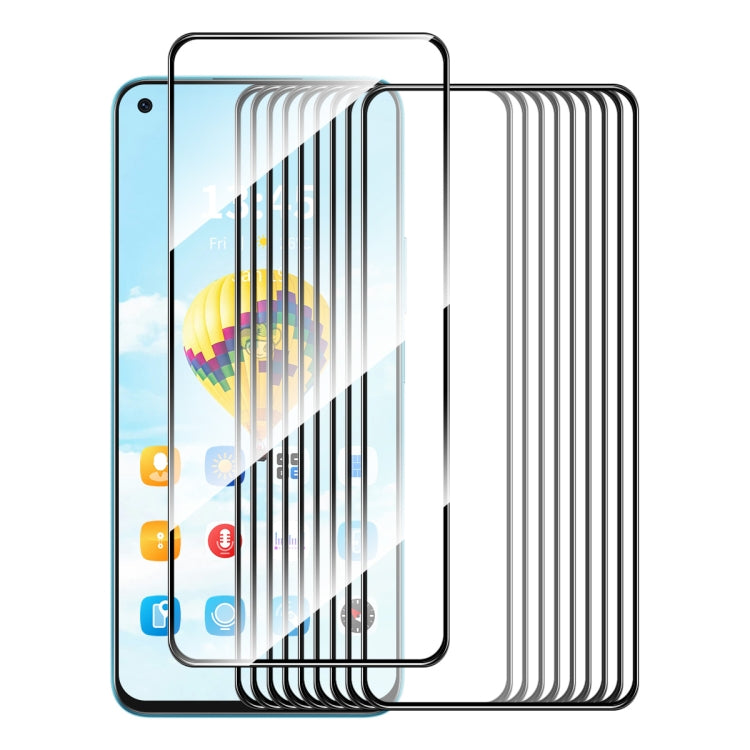 For Realme 10 4G 10pcs ENKAY Full Glue High Aluminum-silicon Tempered Glass Film