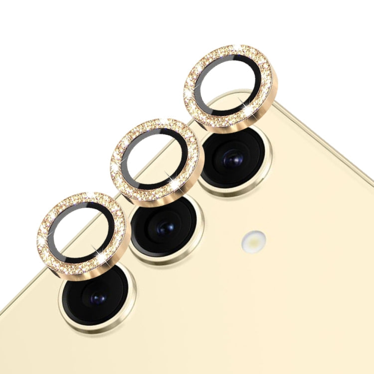 For Samsung Galaxy S24 5G NORTHJO Camera Lens Bling Glitter Metal Ring Tempered Glass Film(Gold)