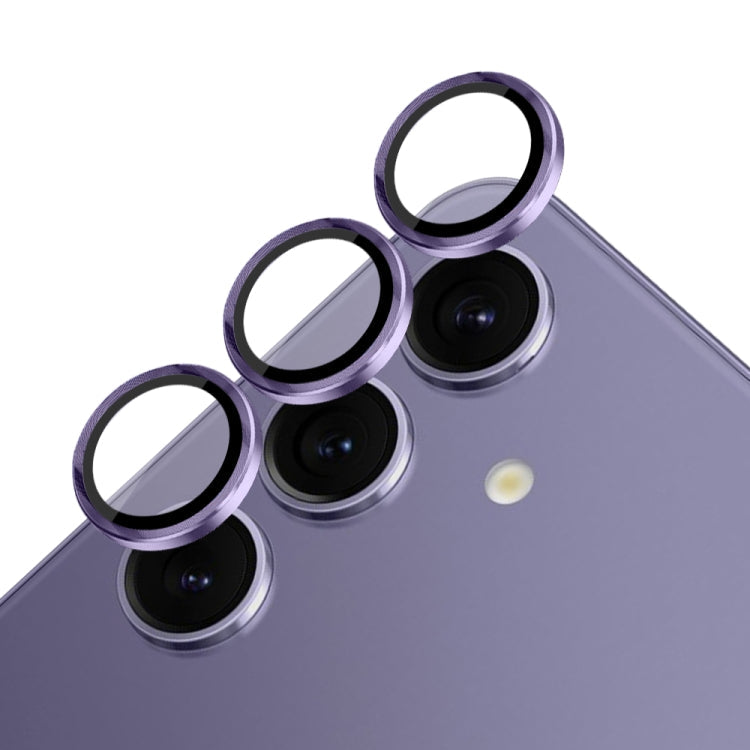 For Samsung Galaxy S24+ 5G NORTHJO Camera LensCD Vein Metal Ring Tempered Glass Film(Purple)