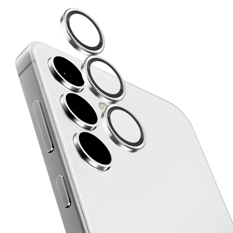 For Samsung Galaxy S24+ 5G NORTHJO Camera LensCD Vein Metal Ring Tempered Glass Film(Silver)