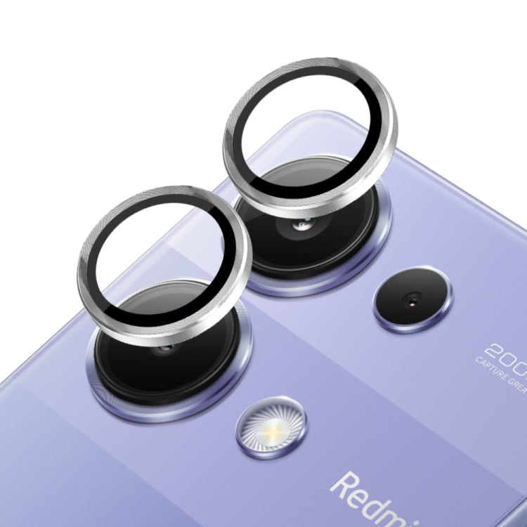 For Xiaomi Redmi Note 13 Pro 4G NORTHJO Camera LensCD Vein Metal Ring Tempered Glass Film(Silver)