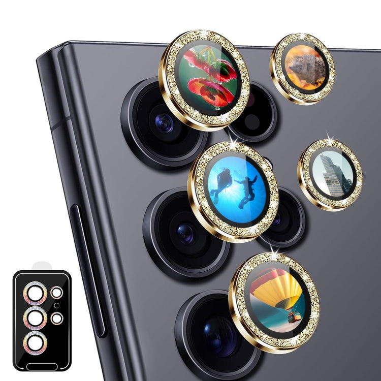For Samsung Galaxy S24 Ultra 5G ENKAY Hat-Prince AR 9H Rear Lens Glitter Aluminium Alloy Tempered Glass Film(Golden)