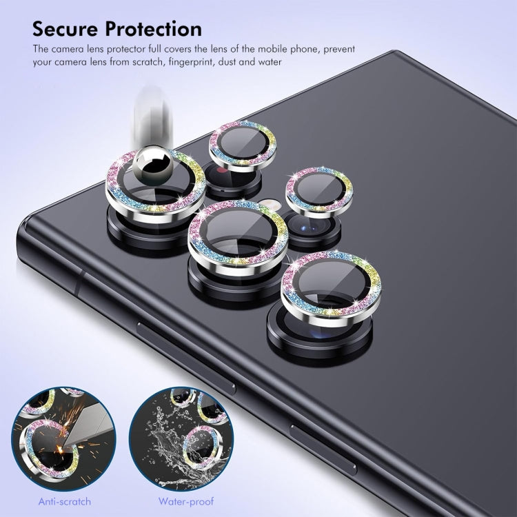 For Samsung Galaxy S23 Ultra 5G ENKAY Hat-Prince AR 9H Rear Lens Glitter Aluminium Alloy Tempered Glass Film(Black)