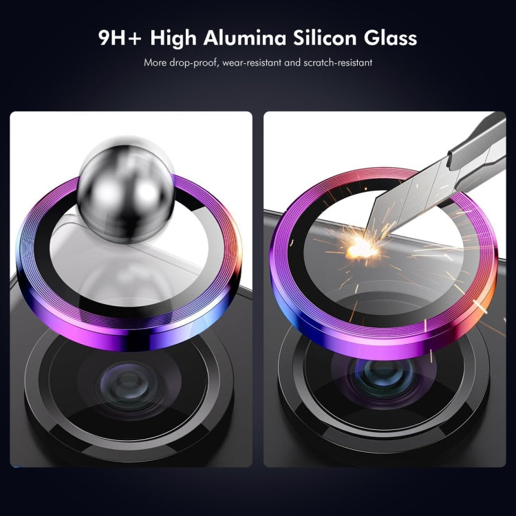 For iPhone 15 Pro / 15 Pro Max ENKAY Hat-Prince AR 9H Rear Lens Aluminium Alloy Tempered Glass Film(Silver)