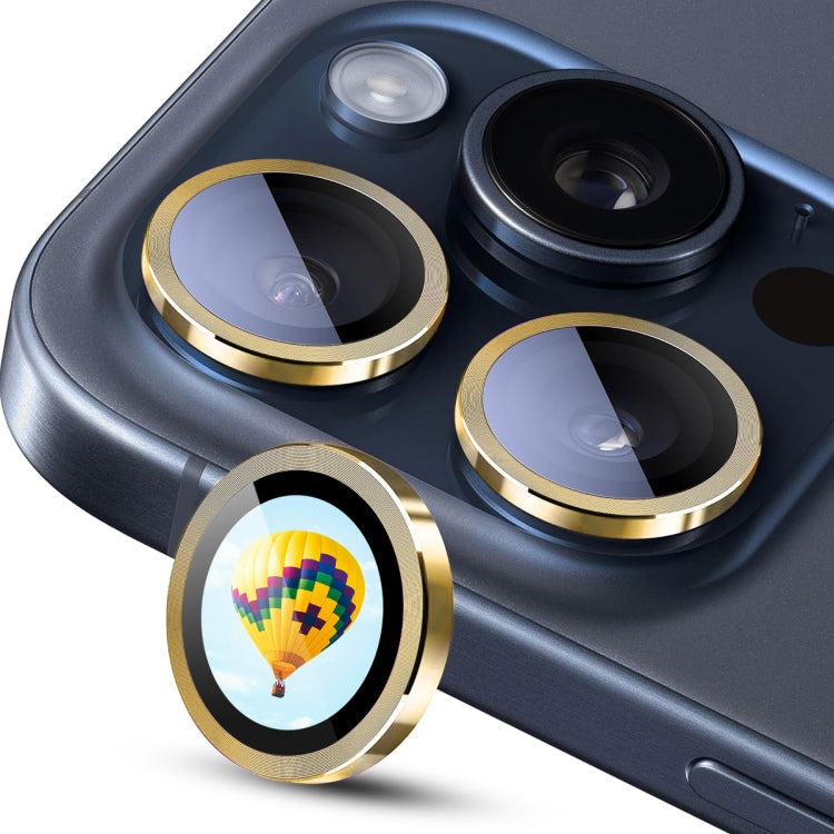 For iPhone 13 Pro / 13 Pro Max ENKAY Hat-Prince AR 9H Rear Lens Aluminium Alloy Tempered Glass Film(Golden)