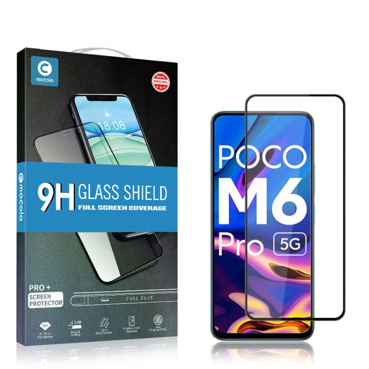 For Xiaomi Poco M6 Pro 5G mocolo 2.5D Full Glue Full Cover Tempered Glass Film
