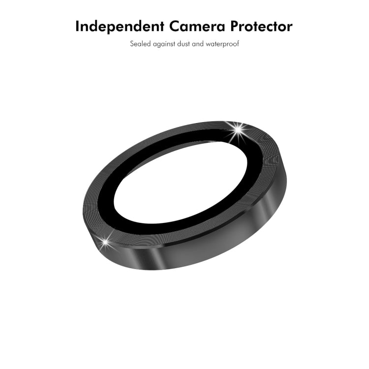 For Motorola Moto G14 ENKAY Hat-Prince 9H Rear Camera Lens Aluminium Alloy Tempered Glass Film(Black)