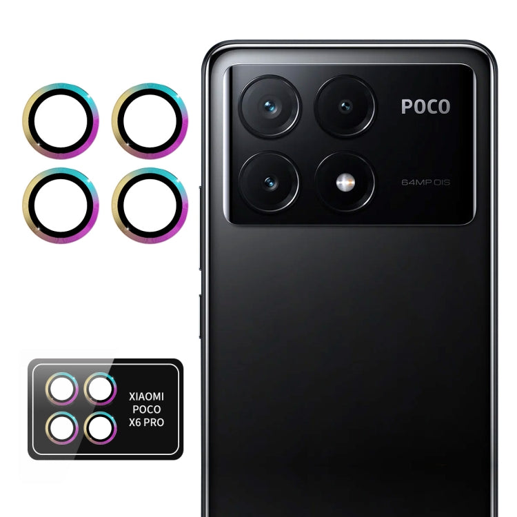 For Xiaomi Poco X6 Pro ENKAY Hat-Prince 9H Rear Camera Lens Aluminium Alloy Tempered Glass Film(Colorful)