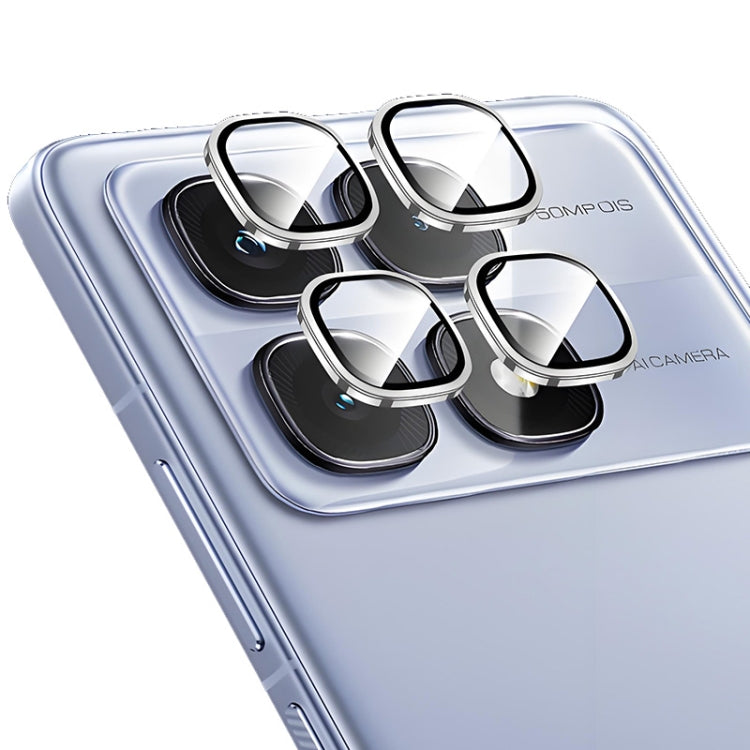For Redmi K70 Ultra ENKAY Hat-Prince 9H Rear Camera Lens Aluminium Alloy Tempered Glass Film(Silver)