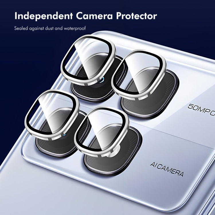 For Redmi K70 Ultra ENKAY Hat-Prince 9H Rear Camera Lens Aluminium Alloy Tempered Glass Film(Silver)