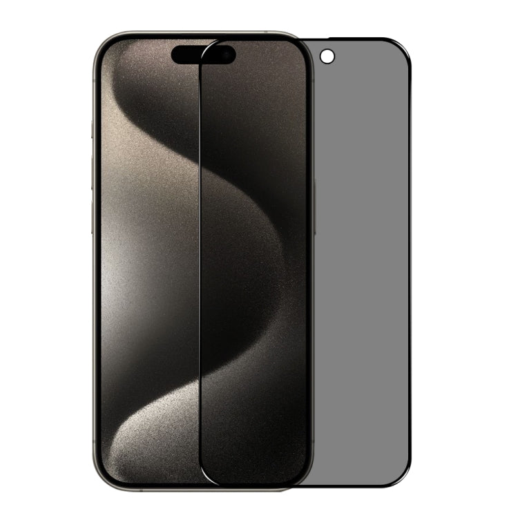 For iPhone 15 Pro NORTHJO A++ 28 Degree Privacy Full Glue Silk Printing Tempered Glass Film