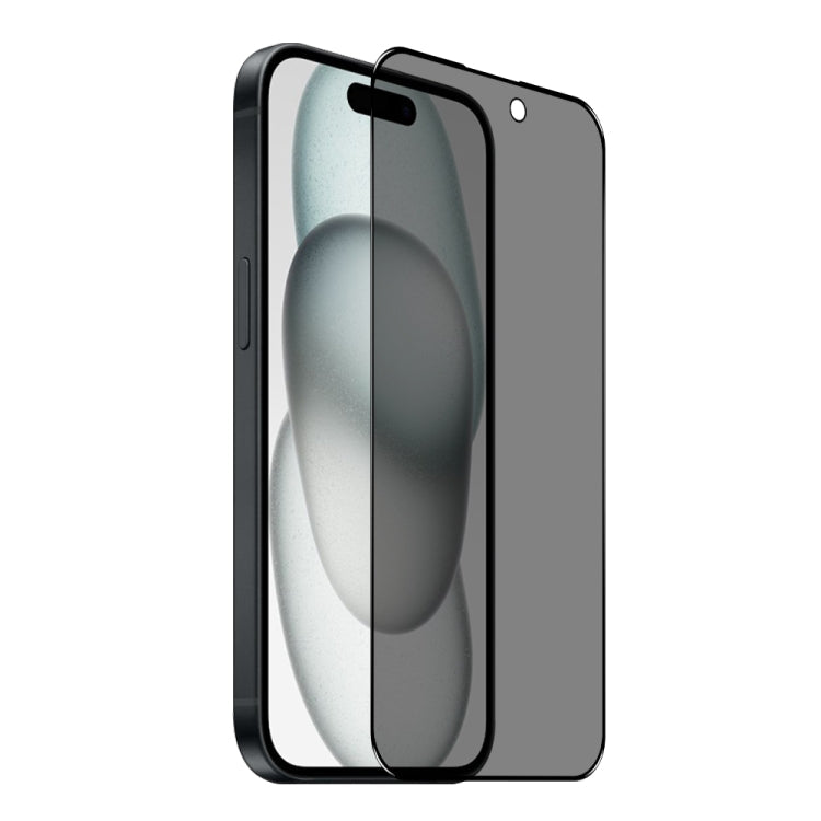 For iPhone 15 Plus NORTHJO A++ 28 Degree Privacy Full Glue Silk Printing Tempered Glass Film
