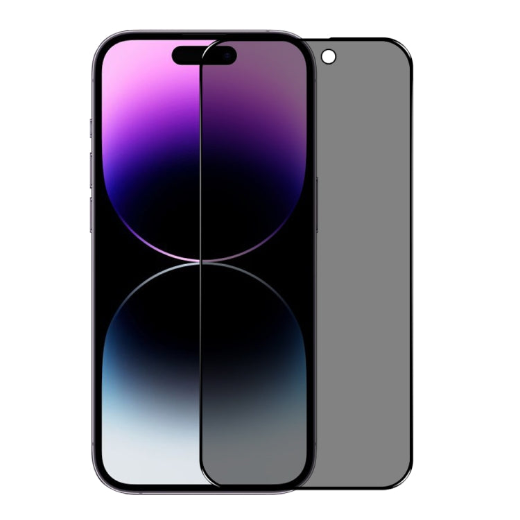 For iPhone 14 Pro Max NORTHJO A++ 28 Degree Privacy Full Glue Silk Printing Tempered Glass Film