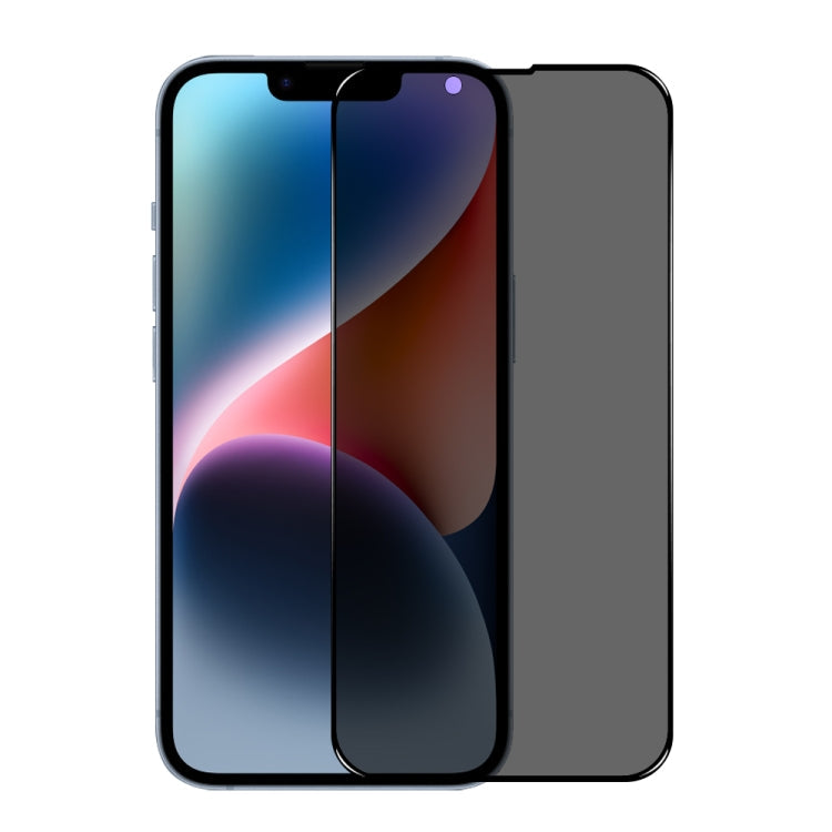 For iPhone 14 Plus / 13 Pro Max NORTHJO A++ 28 Degree Privacy Full Glue Silk Printing Tempered Glass Film