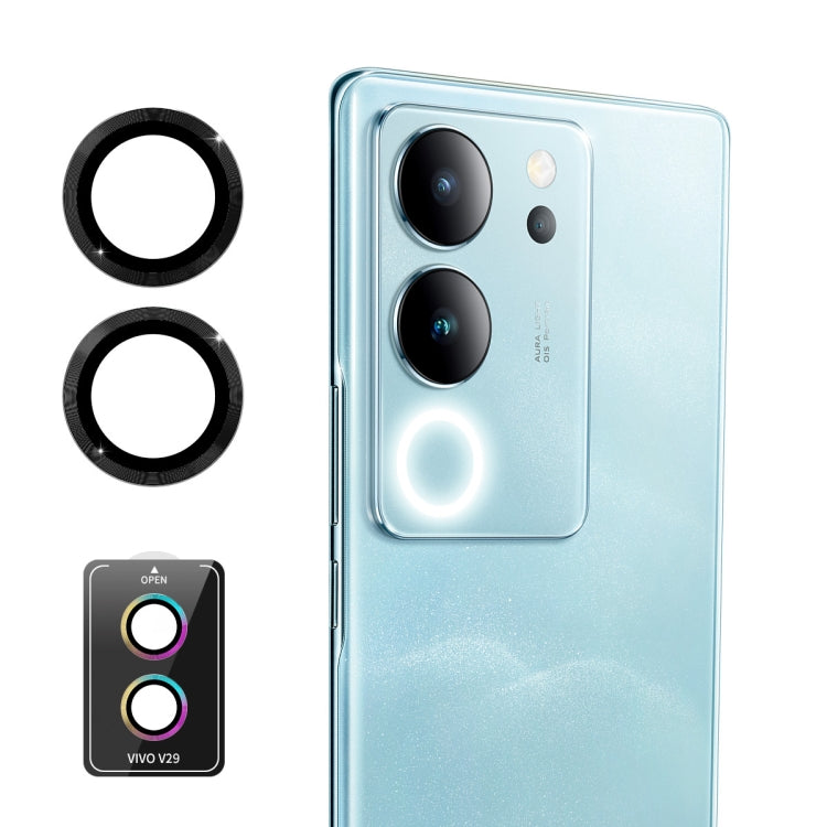 For vivo V29 5G ENKAY Hat-Prince 9H Rear Camera Lens Aluminium Alloy Tempered Glass Film(Black)
