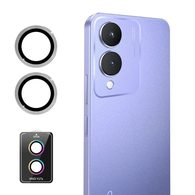 For vivo Y17s ENKAY Hat-Prince 9H Rear Camera Lens Aluminium Alloy Tempered Glass Film(Silver)