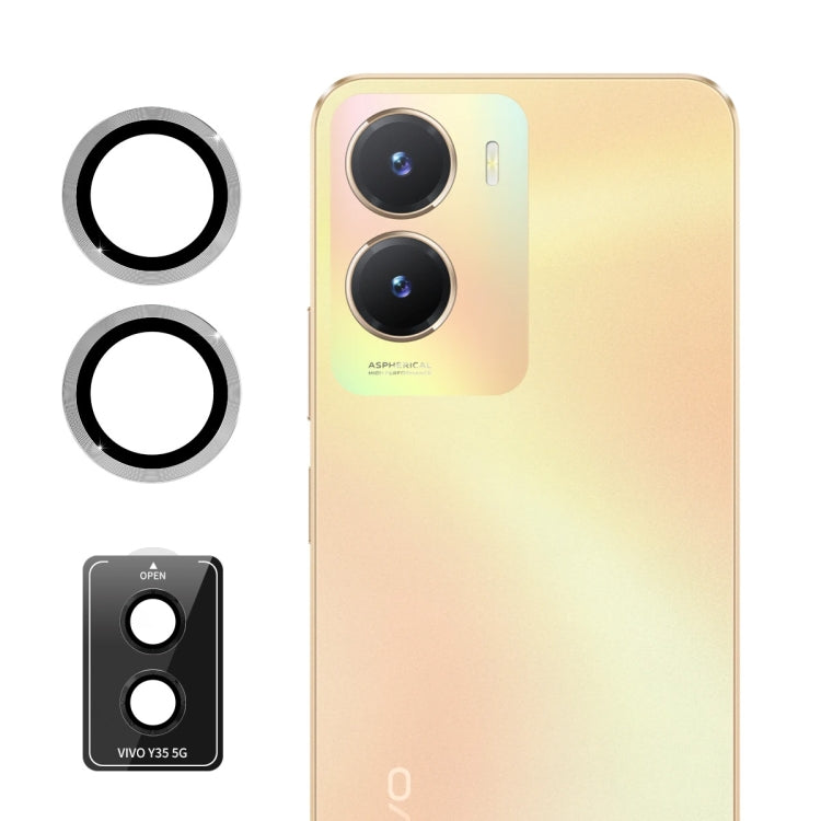 For vivo Y35 5G ENKAY Hat-Prince 9H Rear Camera Lens Aluminium Alloy Tempered Glass Film(Silver)