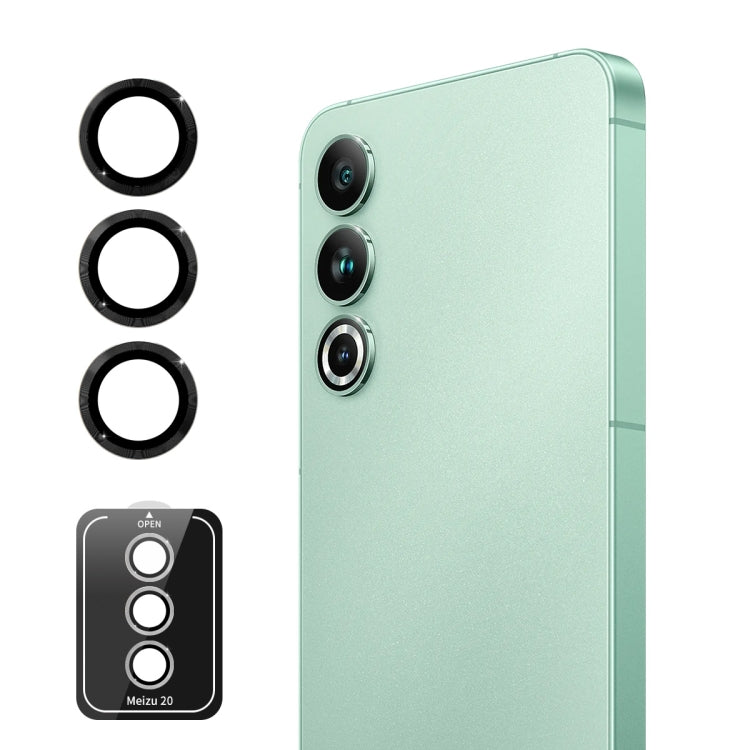 For Meizu 20 ENKAY Hat-Prince 9H Rear Camera Lens Aluminium Alloy Tempered Glass Film(Black)