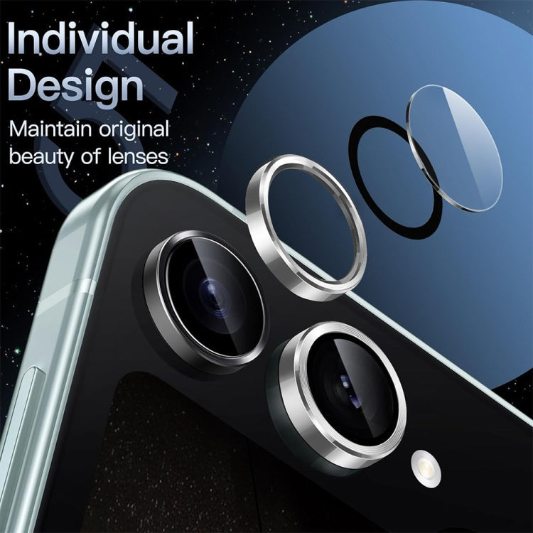 For Samsung Galaxy Z Flip6 ENKAY Hat-Prince 9H Rear Lens Aluminium Alloy Tempered Glass Film(Light Blue)