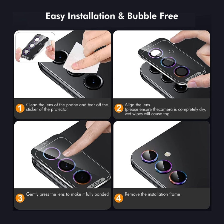 For Samsung Galaxy A06 4G ENKAY Hat-Prince 9H Rear Camera Lens Aluminium Alloy Tempered Glass Film(Black)