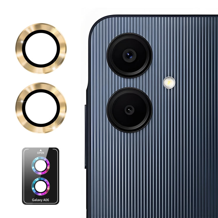 For Samsung Galaxy A06 4G ENKAY Hat-Prince 9H Rear Camera Lens Aluminium Alloy Tempered Glass Film(Golden)