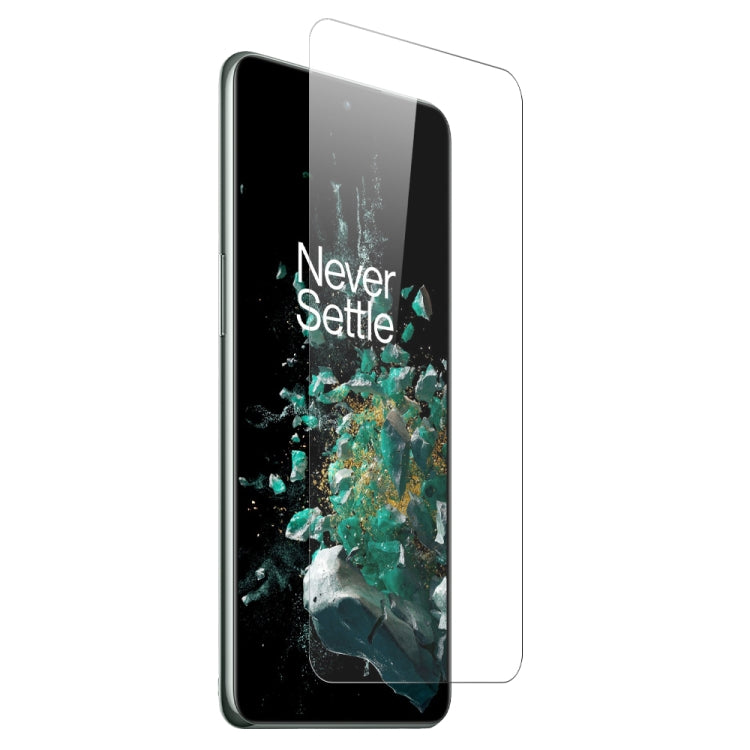 For OnePlus 10T 5G NORTHJO Transparent TPU Phone Case with Tempered Glass Film(Transparent)
