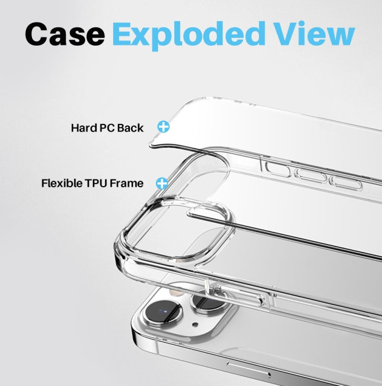 For iPhone 13 NORTHJO 5 in 1 Clear Phone Case with 2pcs Screen Film + 2pcs Rear Lens Film