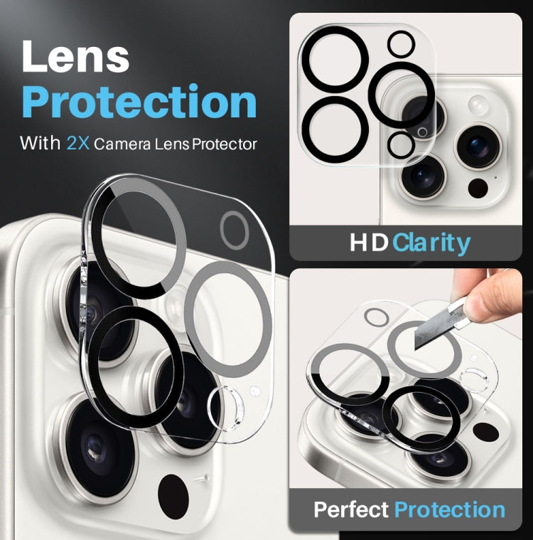 For iPhone 15 Pro Max NORTHJO 5 in 1 Magsafe Clear Phone Case with 2pcs Screen Film + 2pcs Rear Lens Film
