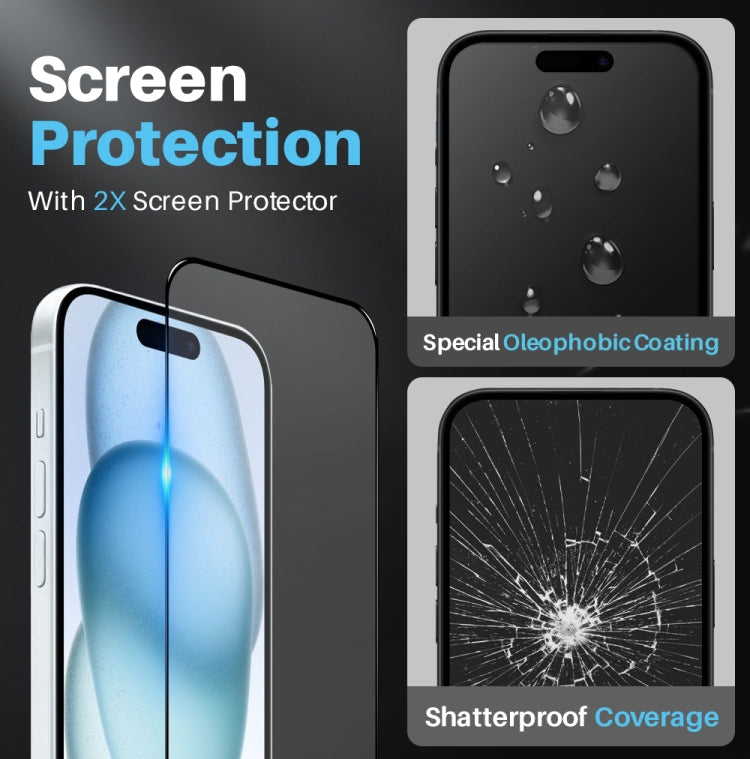 For iPhone 15 NORTHJO 5 in 1 Magsafe Clear Phone Case with 2pcs Screen Film + 2pcs Rear Lens Film