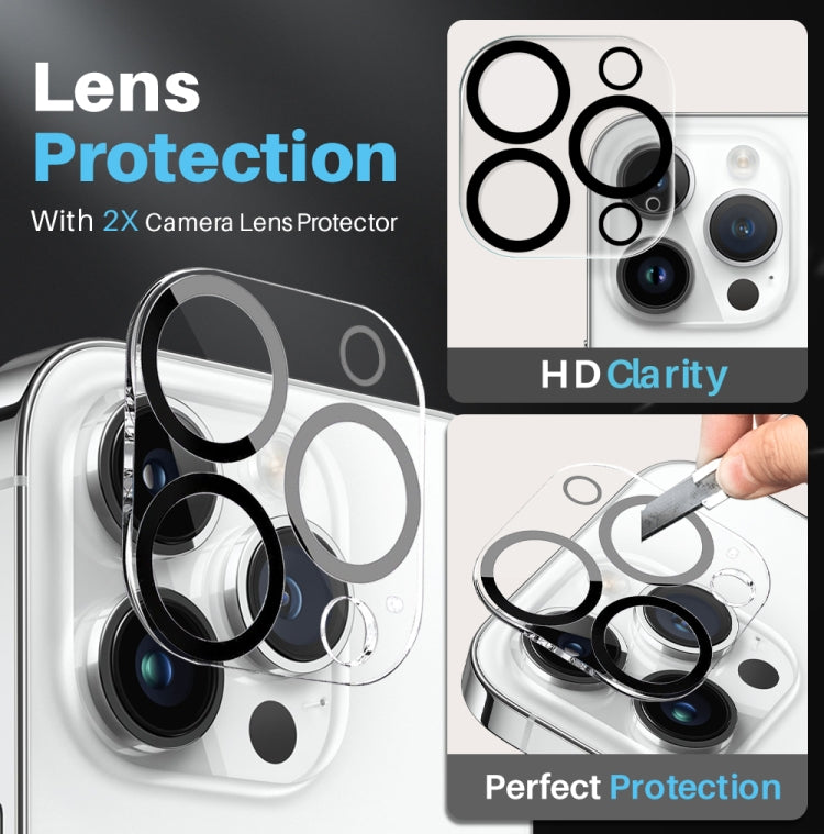 For iPhone 14 Pro Max NORTHJO 5 in 1 Magsafe Clear Phone Case with 2pcs Screen Film + 2pcs Rear Lens Film