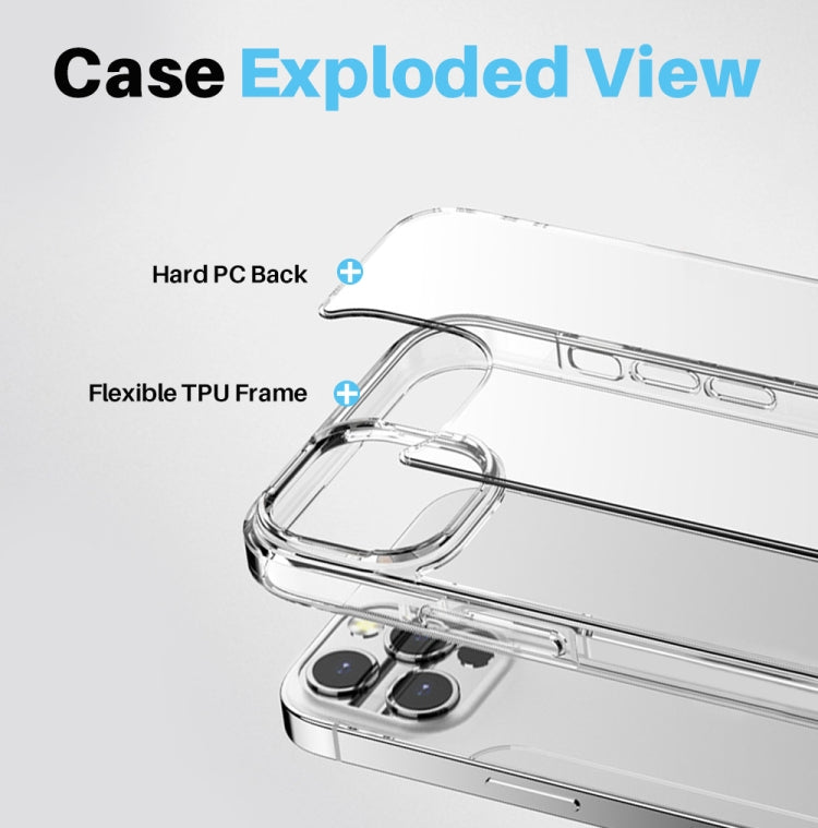 For iPhone 15 Pro NORTHJO 3 in 1 Clear Phone Case with Screen Film + Rear Lens Film