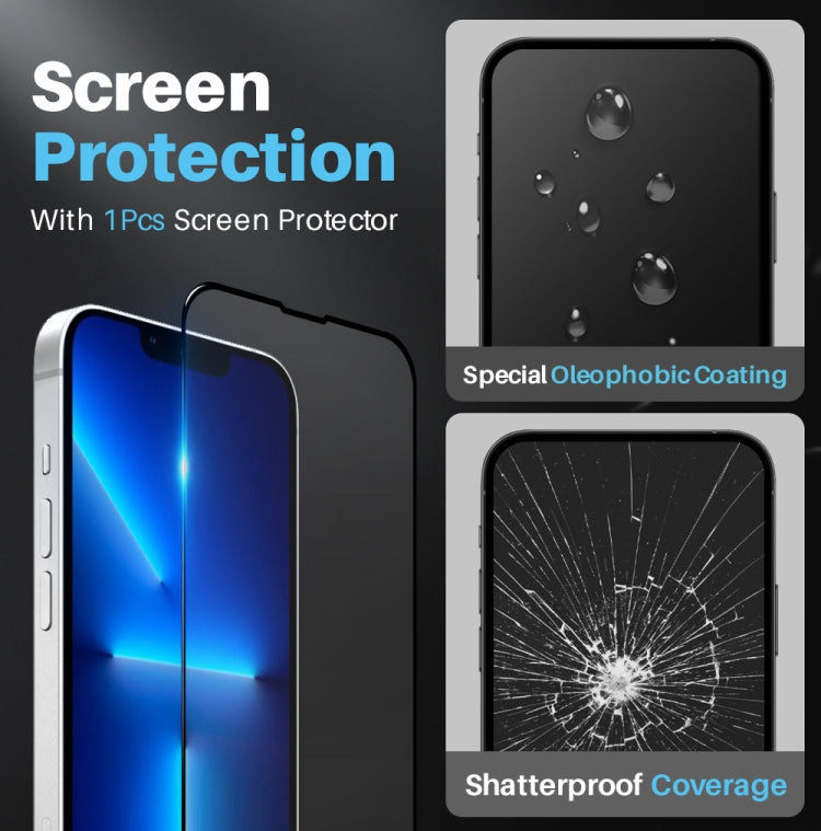 For iPhone 13 Pro Max NORTHJO 3 in 1 Clear Phone Case with Screen Film + Rear Lens Film